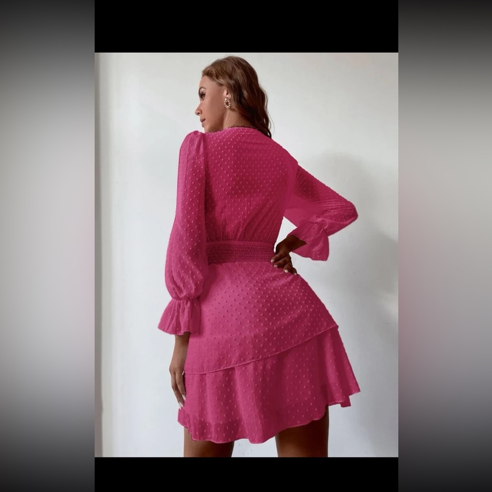 Shein Hot Pink Long Sleeve Dress - Picture 3 of 10